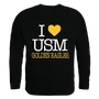 W Republic I Love Crewneck Sweatshirt Southern Mississippi Golden Eagles 552-151