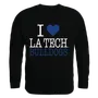 W Republic I Love Crewneck Sweatshirt Louisiana Tech Bulldogs 552-419