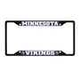 Fan Mats Minnesota Vikings Metal License Plate Frame Black Finish