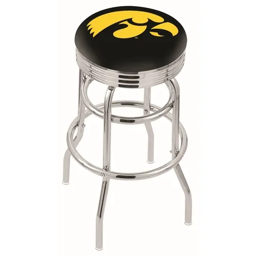 University of Iowa Ribbed Double-Ring Bar Stool. Free shipping.  Some exclusions apply.
